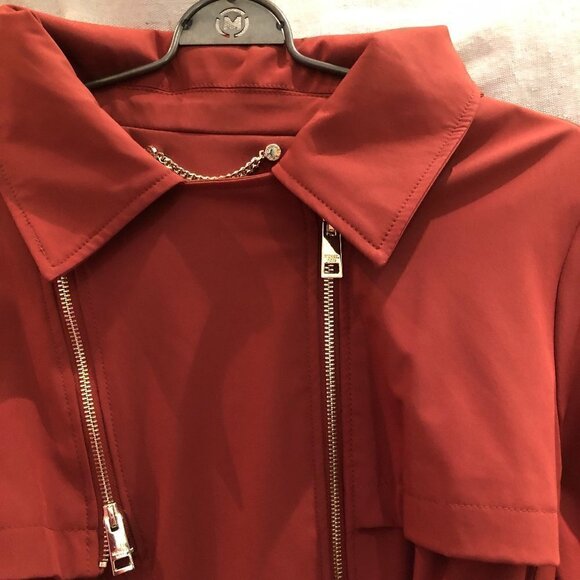 MICHAEL KORS Women's Plus Size Hooded Belted Trench Coat Harvest Orange Size 2X - Picture 5 of 13